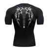 Men's Print Compression Shirts Short Sleeve Rash Guard Gym Workout T-shirt Athletic Quick Dry Baselayer Undershirts Tops RL0380