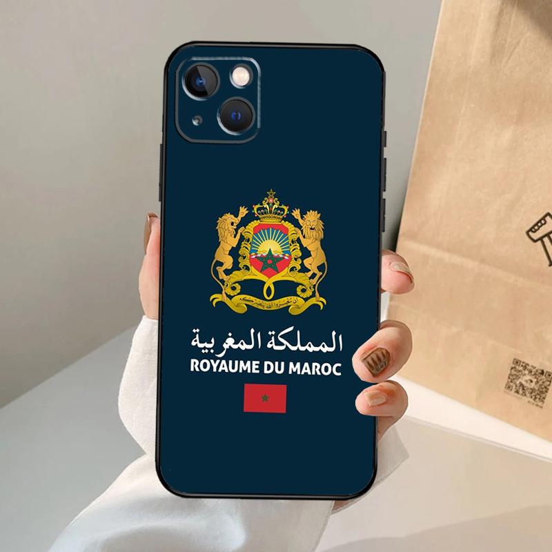 Morocco Flag Coat Of Arms Symbol Phone Case For iPhone 18 17 Air 16 15 13 11 12 14 Pro Max 13 12 Mini 15 16 Plus 16e Cover Coque