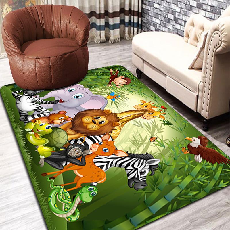 Waldtiere Teppich Bodenmatte für Wohnzimmer oder Schlafzimmer Weicher und Bequemer Teppich ein Geschenk für Geburtstag und Feiertag.MFF0918320