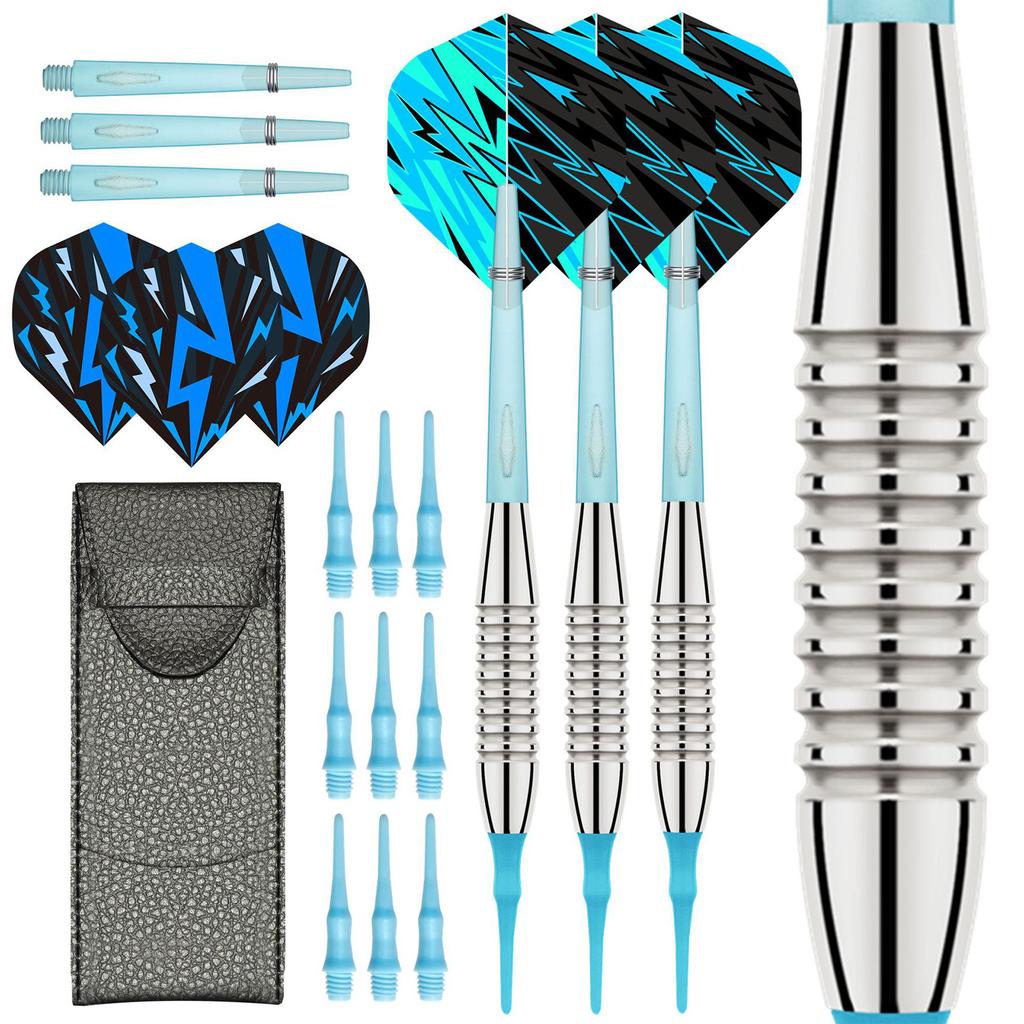 3 Pack Plastic Tip Dart, Not Easy To Break and Bend Professional 18g Soft Tip Dart with Plastic Shafts and Carrying Bag