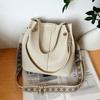 Women Korean Style Wide Shoulder Strap Bucket Crossbody Shoulder Handbag