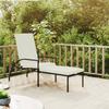 Vidaxl Sun Lounger with Footrest, Poly Rattan, Black