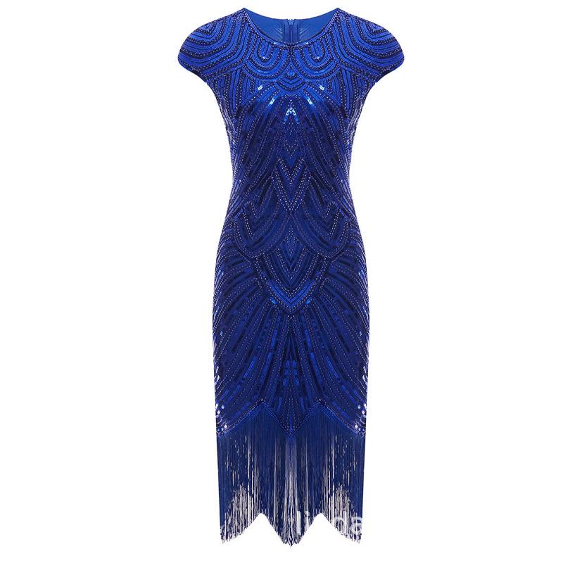 1920s Gatsby Sequin Tassel Dress - Formal Party Dancewear X-082