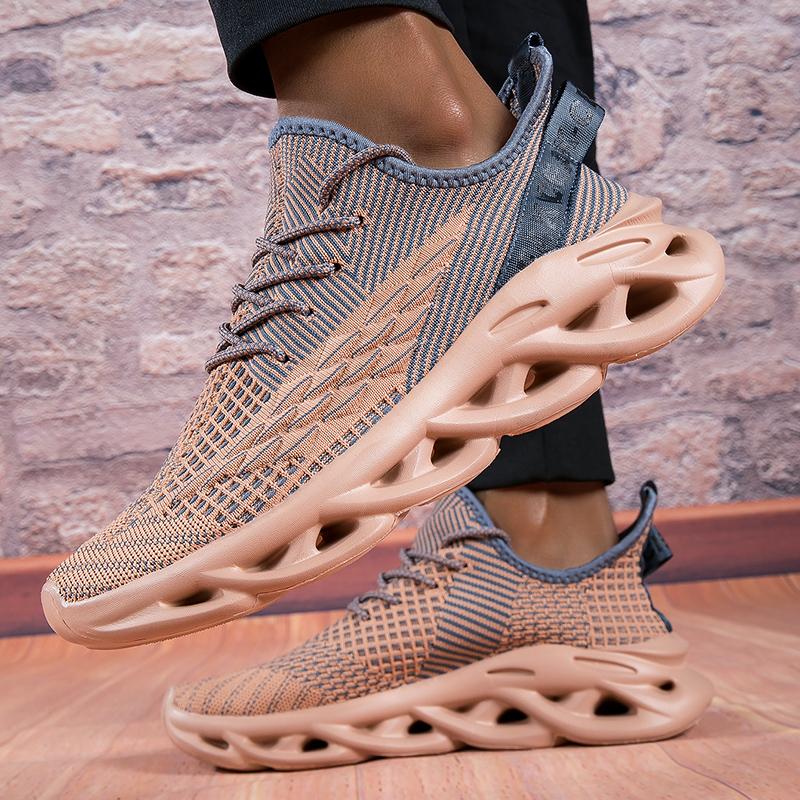 Men Casual Sport Shoes Breathable Lightweight Sneakers Outdoor Knit Black Running Shoes Athletic Jogging Walking Couple Shoes