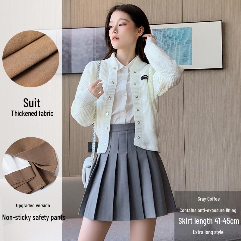 Damen Minirock mit Plisseefalten im koreanischen Stil – Schwarz, Blickdicht, Knitterarm, A-Linie, Ideal für ganzjährige Tragbarkeit.