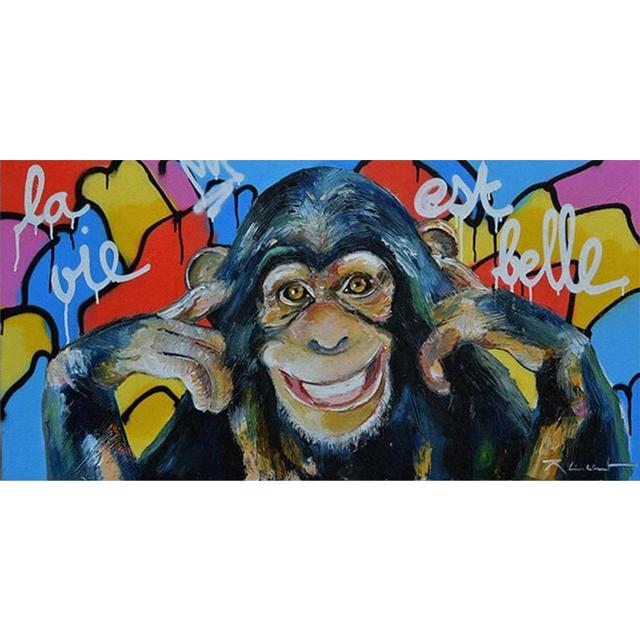 Funny Animal Orangutan Graffiti Street Art Canvas Painting Wall Art Pictures Posters and Prints for Living Room Home Decoration No Frame