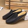 Summer Men's Shoes Casual Brand Mens Breathable Loafers Genuine Leather Half Slipper For Men Slip On Lazy Driving Shoe Moccasins