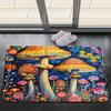 Vintage Mushroom Floral Print Doormat Non-Slip Absorbent Floor Mat Colorful Cottagecore Style Entryway Rug