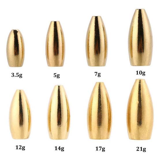 5Pcs Bullet Copper Lead Sinker Fish Weights Drop Fishing Slider Lure Baits Tool
