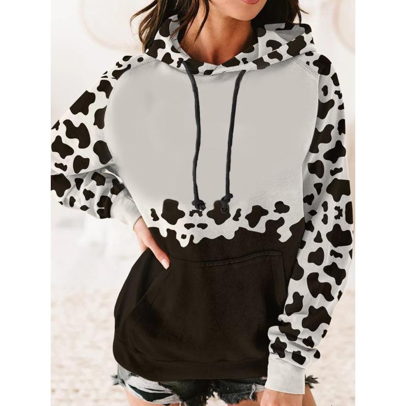 Sudaderas con capucha casuales de moda con estampado 3D color block para primavera otoño (De las mujeres)