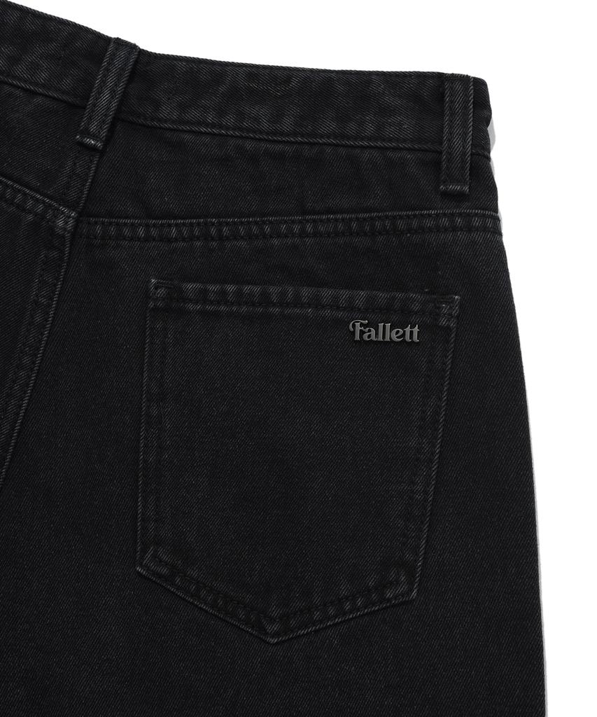 FALLETT Cut-Off Denim Shorts Black
