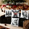 Home Decor Christmas-Themed Pillow Covers Design Suitable For Sofa Bedroom Car Pillow Cover Cushion Rectangular Back Cushion
