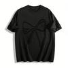 Polka Dot Bow Print Casual Short Sleeve T-Shirt Unisex Loose Breathable Daily Crewneck Top Pure Cotton T-shirt