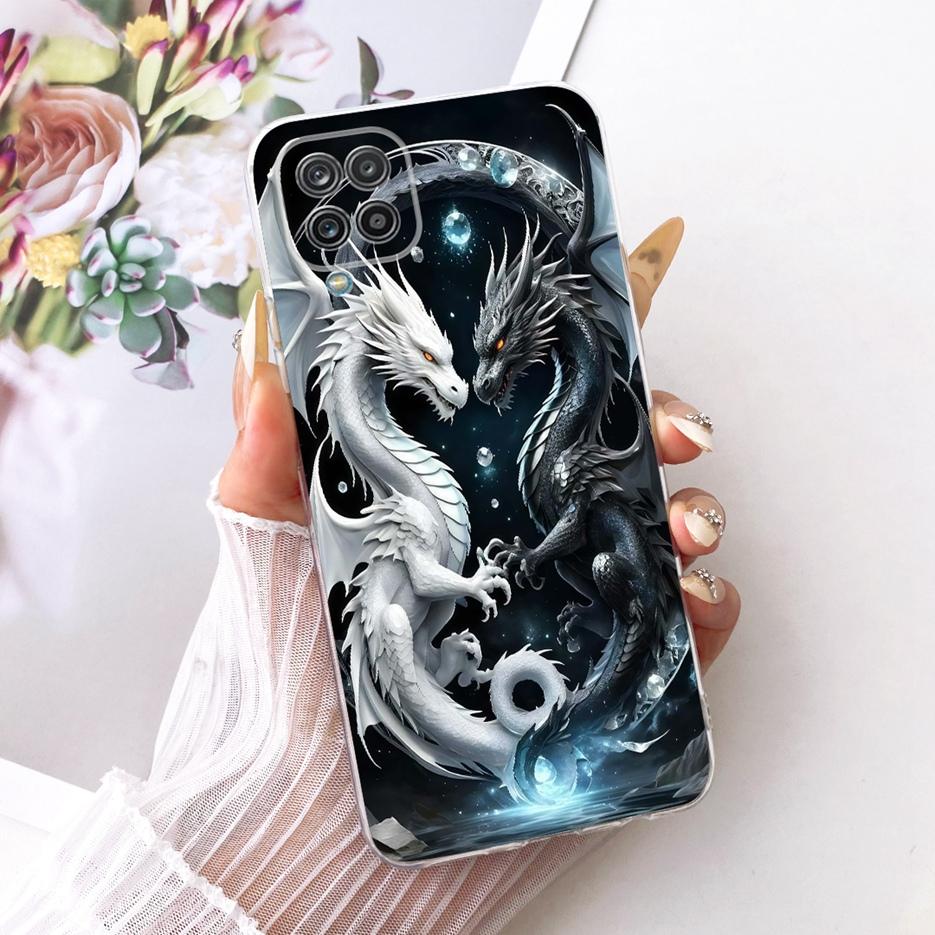 For Samsung Galaxy A12 Case F12 M12 Colorful Flowers Painted Cover Soft Slim Phone Case For Samsung A12 M 12 Galaxy M12 F12 Bags