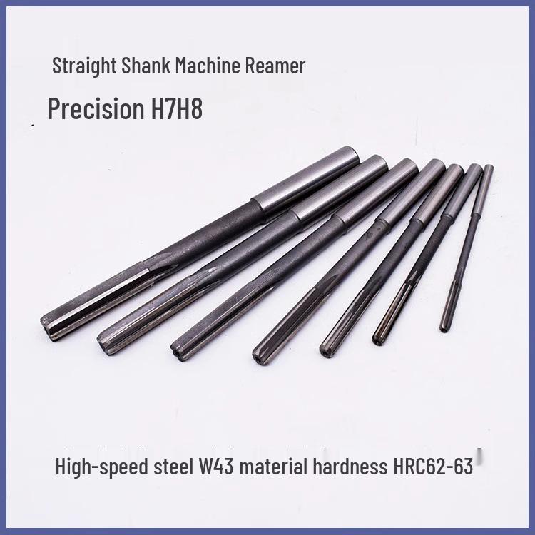 H7 High-Precision HSS Machine Reamer with Extended Flute and Straight Shank