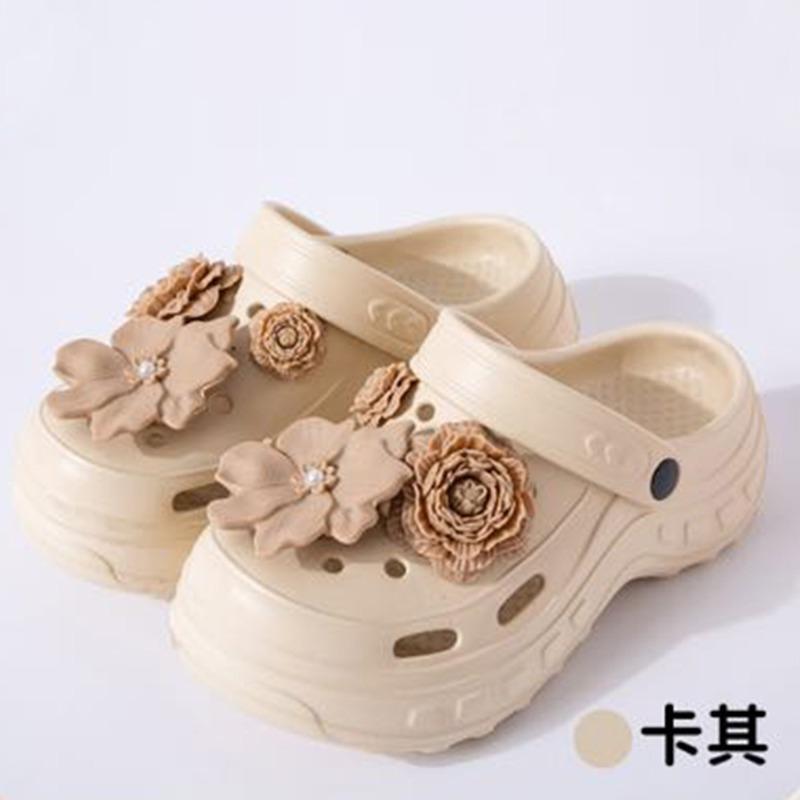 New hole shoes women's indoor and outdoor stepping on shit feeling comfortable and breathable eva slippers thick-soled slippers wholesale