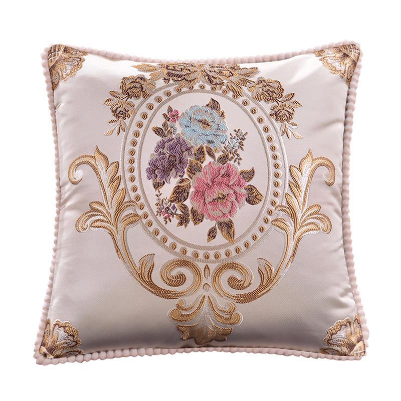 European Jacquard Pillow Sofa Lumbar Pillow Car Bedroom Home Large Backrest Gift Pillow Cover
