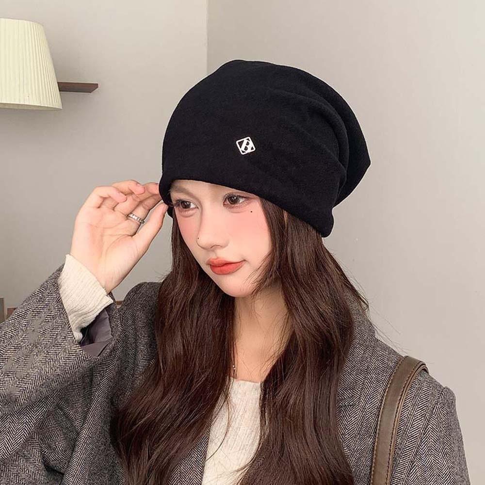 Thickened Slouchy Beanie Hat Breathable Warm Cold Headwear Korean Style Cap Travel