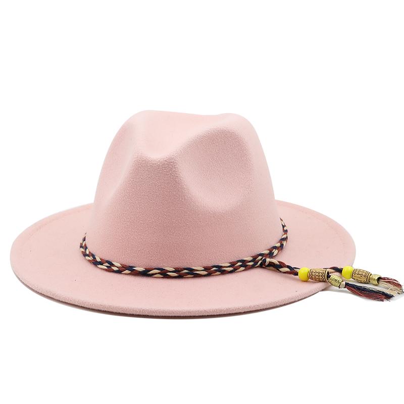 Nuovo Cappello Trilby Floppy in Feltro a Tesa Larga con Fiocco Fedora in Lana per Donne Eleganti Signora Inverno Autunno Cachemire Cappello da Chiesa Gangster