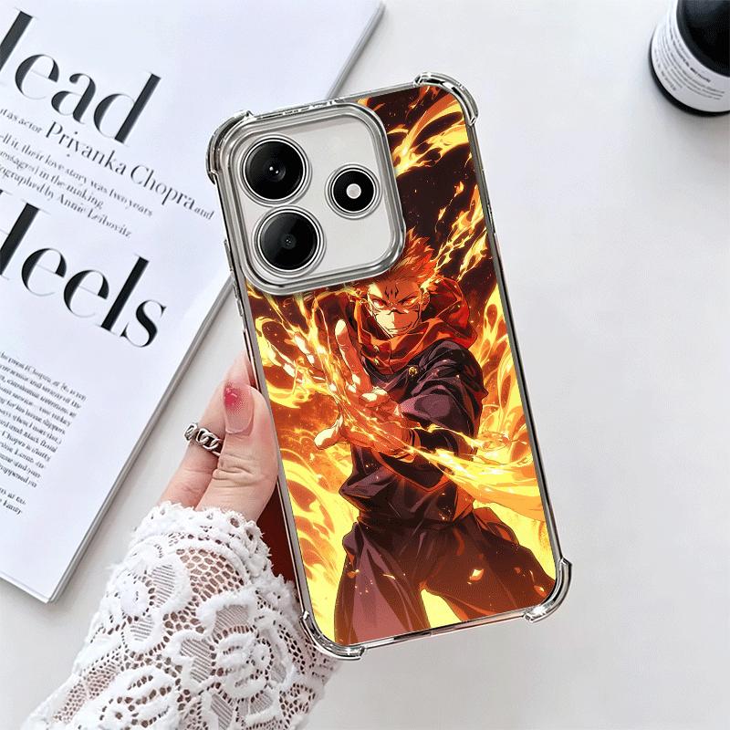Anime Ryomen Sukuna JUJUSU Plating Phone Case For Xiaomi Redmi Note 14 15 Pro Plus 13 12 11 11S 11T 10 9S 9 5G Anti-Fall Airabag