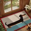 VIKAMA - Bonito tapete de bienvenida con diseño de Dachshund,antideslizante,lavable,para cocina,dormitorio,baño,entrada,decoración del hogar