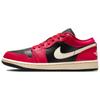 Air Jordan 1 Low Top Vintage Basketball Shoes Women's Black Red DC0774-605