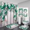Flower Rose Shower Curtains Waterproof Polyester Bathroom Curtain with Hooks Bathtub Curtain Soft Floor Rugs Non-slip Bath Mat Bathroom Decor 4pcs