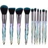 New 5 makeup brushes set Colorful diamond transparent makeup brush set Crystal handle beauty makeup tool