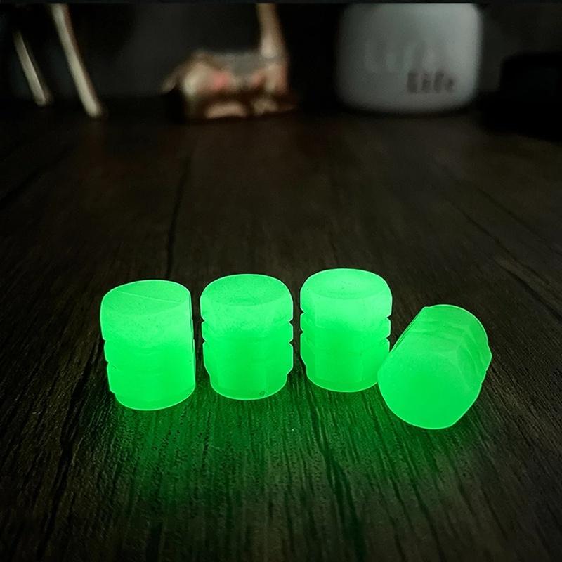 12/20Pcs Luminous Valve Caps Fluorescent Green Night Glowing Car Motorcycle Bicycle Wheel Styling Tyre Hub Luminous Cap Decor