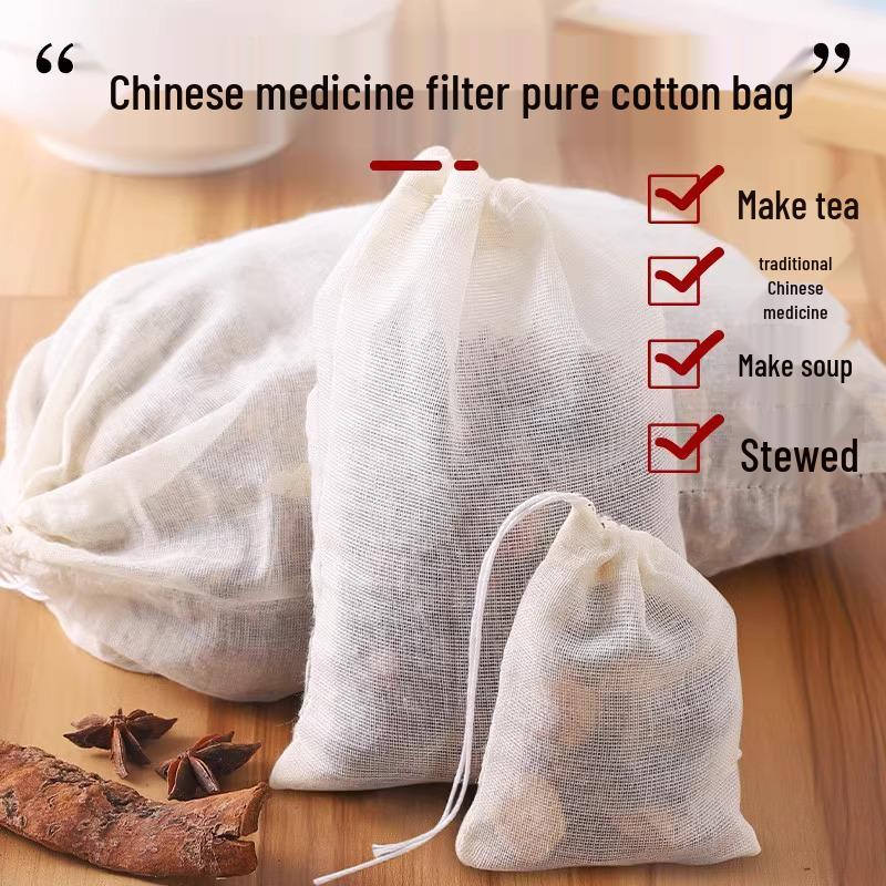 Pure Cotton Gauze Spice Bag: Multipurpose Filter for Braising, Decoction, Soup, Fish, and Tea.