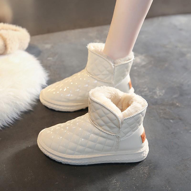 Platform Snow Boots Women's Winter Cotton Shoes 2025 New Velvet Women's Shoes Fashion Short Tube Waterproof and Non-slip Bread Shoes