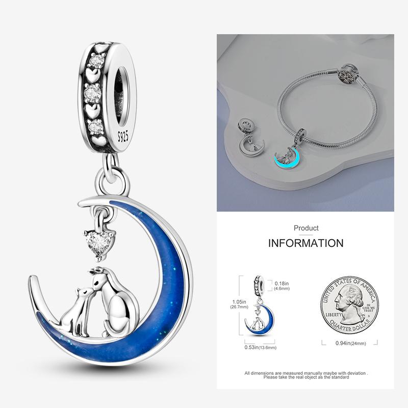 Latest In Star Moon Sun Charm Bead Elements Suitable For Pandach Authentic Bracelet Style Women Genuine Copper Pendant Piece Bead Components Jewelry