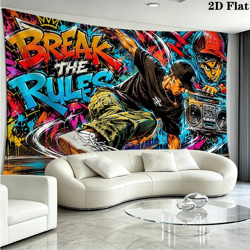 Hip Hop Wandteppich Ästhetisches Wandbehang Gedruckter Stoffdecke Dekorative Wandteppiche für Schlafzimmer Wohnzimmer Heimdekoration