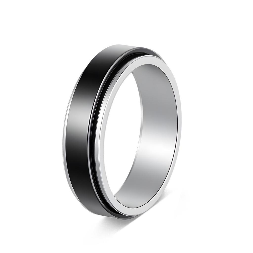 Stainless Steel Rotating Decompression Rings for Couples: Modern and Stylish