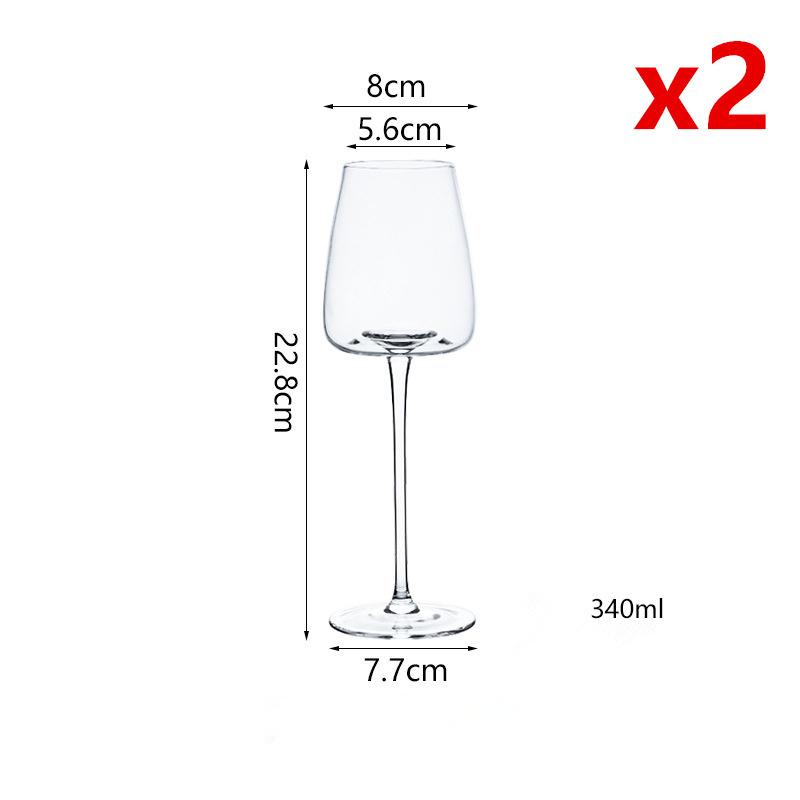 2 Pcs Clear Crystal Wine Goblet Wedding Party Stemware Drinking Glass Big Belly Small Mouth Burgundy Cup Sherry Champagne Flute