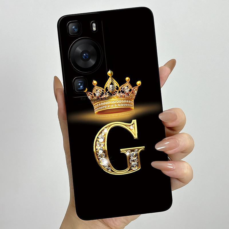 For Huawei P60 / P60 Pro / P60 Art Crown Letter Couple Phone Case HuaweiP60 P60Pro P60Art Soft Silicone TPU Protective Casing