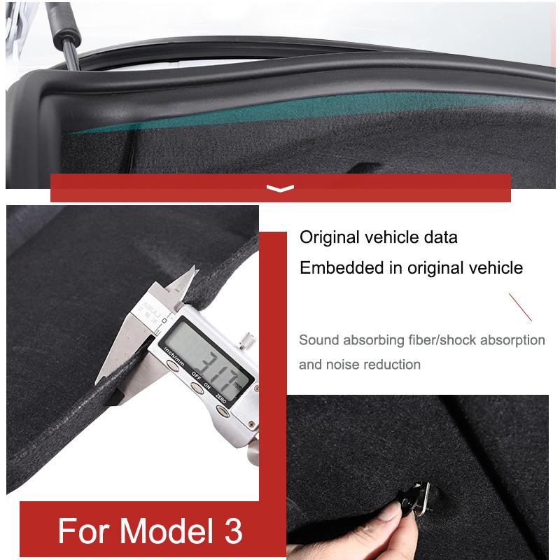 For Tesla Model 3 2017-2023 Front Trunk Lid Sound Insulation Cotton Interior Hood Frunk/Trunk Soundproof Dustproof Cotton Mat