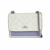 Coach Klare 18 Classic Monogram Flap Letter Logo Canvas And Leather Mini Shoulder Bag Women Shoulder Bag White Lavender C9946-SVVVJ