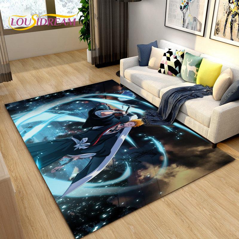 Bleach Japan Anime Cartoon Area Rug Large,Carpet Rug for Living Room Bedroom Sofa Doormat Decoration,kid Play Non-slip Floor Mat