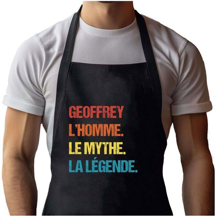 Tablier de cuisine - Geoffrey Mythe Légende Vintage - Noir - Impression bretonne - Coton résistant