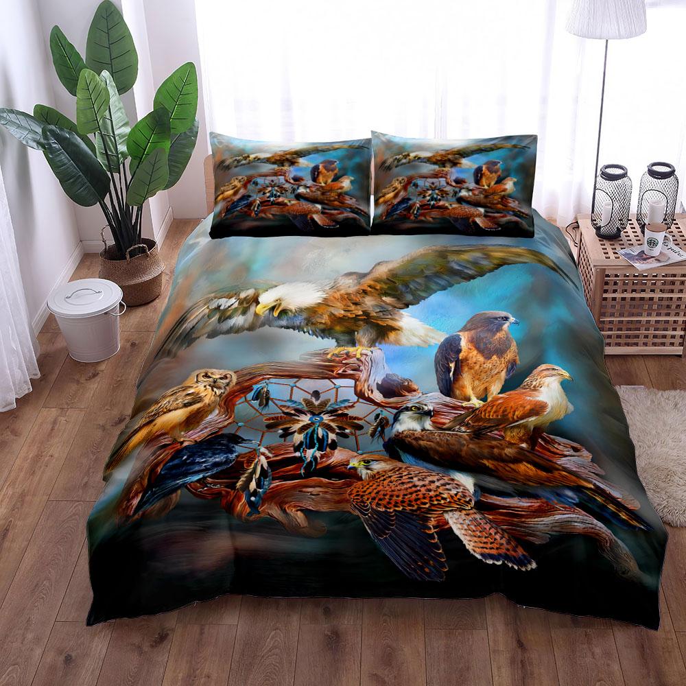 Eagle In The Fly 3D Bedding Set King Queen Double Full Twin Single Duvet Cover Pillow Case Bed Linen Set