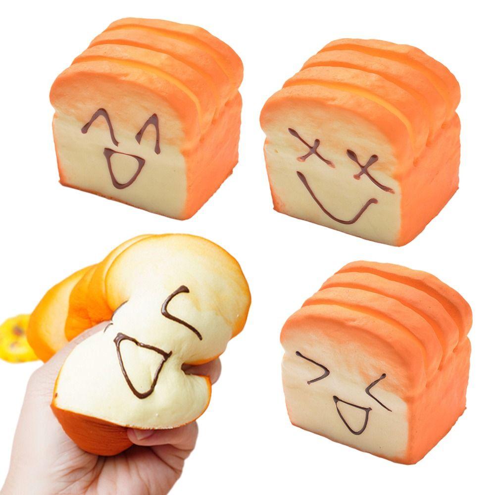 Cartoon Toast Squeeze Toy Soft Mochi Squish Foam Toy New Stress Squeeze Toy  for Kids Adult