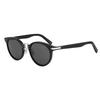 Dior Solid Color Design Round Sunglasses Unisex sunglasses Black BLACKSUIT-R4F-10A0