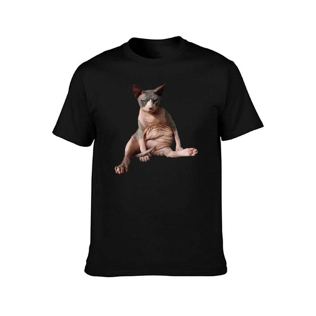 Cowboy the Sphynx TShirt Basic Solid Color Short Sleeve TShirt
