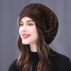 Mink Hair Hat Women's Winter Ear Protection Fashion Mother's Thermal Beret Octagonal Hat Mongolian Imitation Fur Headhat
