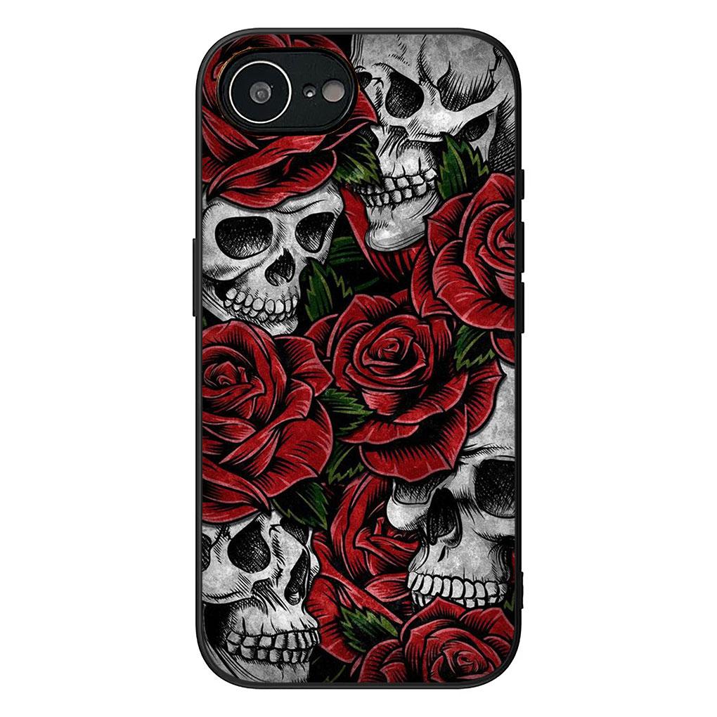 Soft Cover for Xiaomi Redmi Note 13 14 ProPlus A3 Pro Plus 13C Pro+ Note13 Note14 Coque Phone Case Floral Art Skull Flower Rose