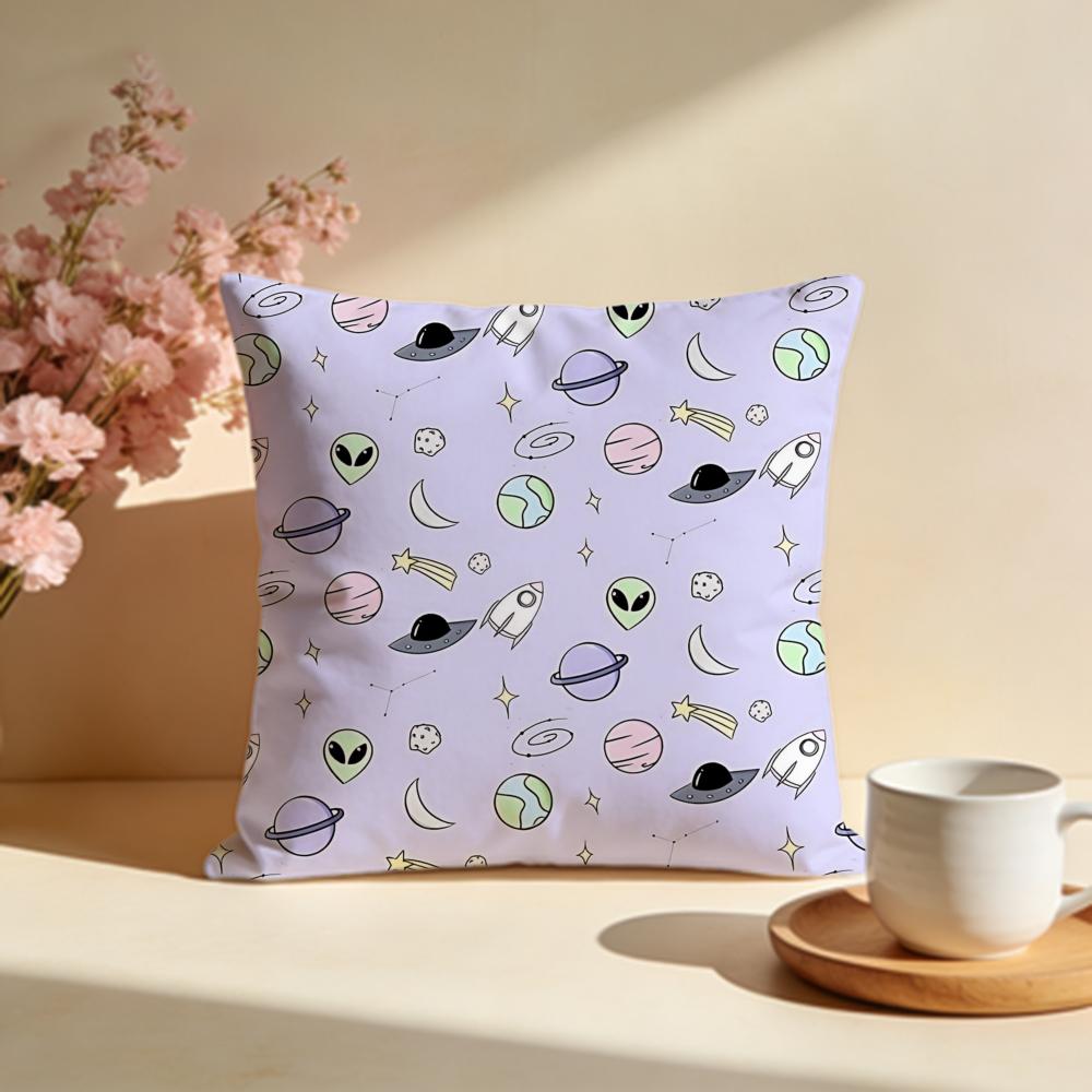 Whimsical Dreamy Aliens Cushion Cover Soft Pillow Cases for Home Bedroom Living Room Sofa