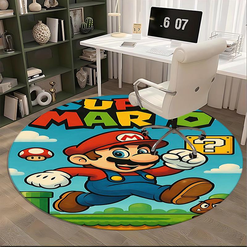 Super Mario, Chair Mat Round Rug Office Carpet, Non Slip, Suitable for Living Rooms, Bedrooms Decor 1205661a