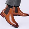 Fashion Men's Classic Retro Chelsea Boots Mens Fashion Leather Ankle Boots Men British Style Short Boots High-top Casual Shoes