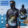 Men’s Fishing Hoodie UPF 50+ Long Sleeve Bass Graphic Performance Shirt